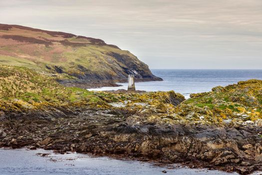 Kitterland and old lighthouse seen from  Isle of Man. Isle of Man.