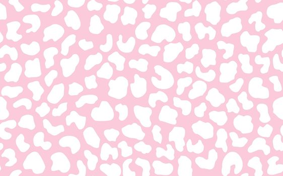 Abstract modern leopard seamless pattern. Animals trendy background. Pink and white decorative vector stock illustration for print, card, postcard, fabric, textile. Modern ornament of stylized skin.