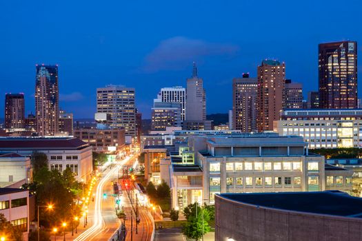 Panorama of St. Paul at evening. St. Paul, Minnesota, USA.