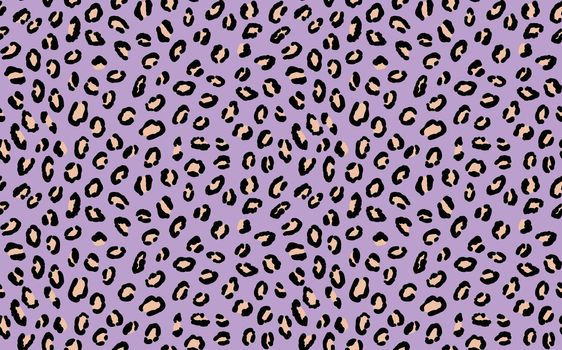 Abstract modern leopard seamless pattern. Animals trendy background. Violet and black decorative vector stock illustration for print, card, postcard, fabric, textile. Modern ornament of stylized skin.