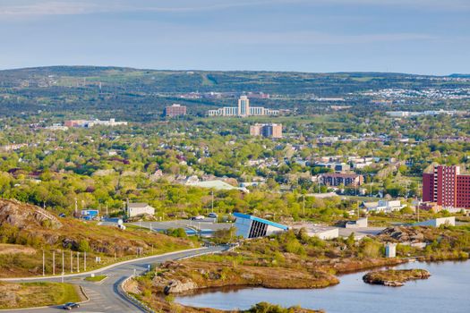 Panorama of St. John's with Confederation Building. St. John's, Newfoundland and Labrador, Canada.