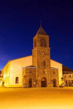 Saint Pierre Cathedral at night. Saint Pierre, Saint Pierre and Miquelon.