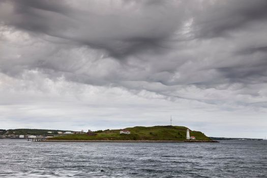 Lighthouse in Halifax harbor. Halifax, Nova Scotia, Canada.