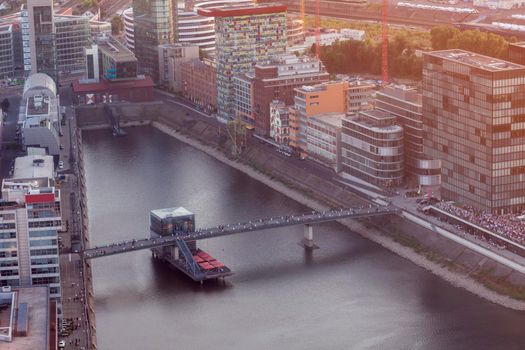 Aerial panorama of Dusseldorf. Dusseldorf, North Rhine-Westphalia, Germany.