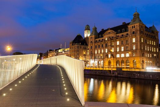 Panorama of Malmo at evening. Malmo, Scania, Sweden.