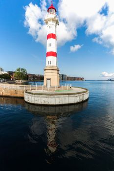 Lighthouse in Malmo. Malmo, Scania, Sweden.
