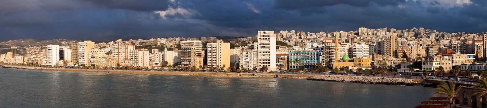 Skyline of Sidon (Saida), Lebanon. Sidon, Lebanon.