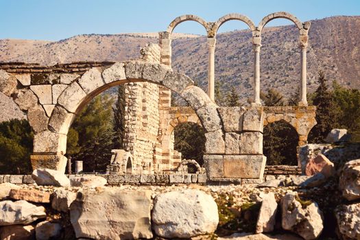 Anjar ruins in Lebanon. Anjar, Lebanon.
