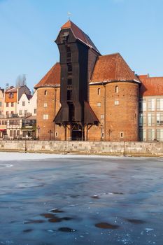 Historic crane (zuraw) in Gdansk. Gdansk, Pomerania, Poland.