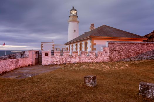 Douglas Head Lighthouse at dawn. Douglas, Isle of Man.