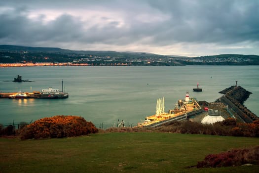 Panorama of Douglas on the Isle of Man. Douglas, Isle of Man.