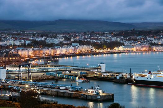 Panorama of Douglas on the Isle of Man. Douglas, Isle of Man.