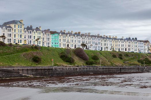 Panorama of Port St Mary on Isle of Man. Port St Mary, Isle of Man.