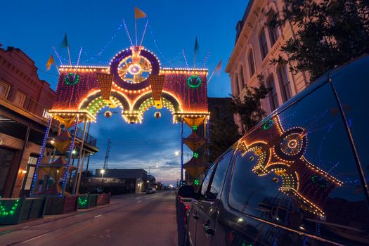 Boone Powell Arch in historic district. Galveston, Texas, USA.