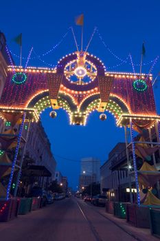 Boone Powell Arch in historic district. Galveston, Texas, USA.