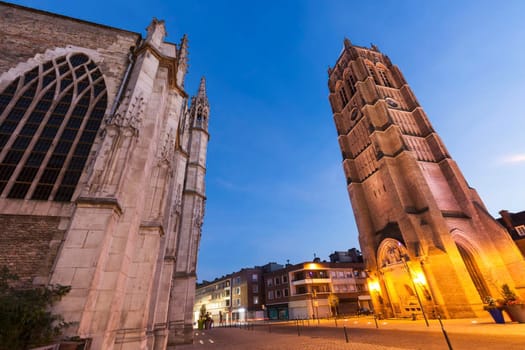 St Eloi Church and Belfry in Dunkirk . Dunkirk, Hauts-de-France, France.