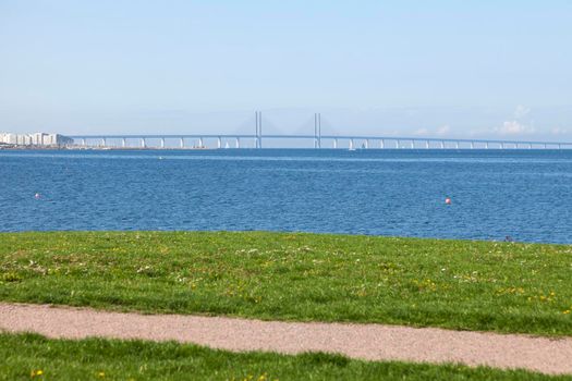 Oresund Bridge in Malmo. Malmo, Scania, Sweden.