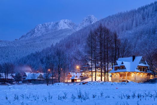 Giewont seen from Koscielisko. Zakopane, Lesser Poland, Poland.