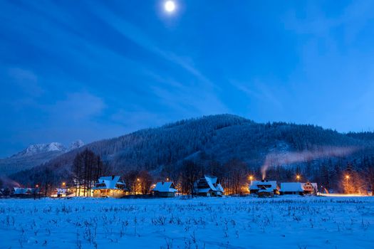 Giewont seen from Koscielisko. Zakopane, Lesser Poland, Poland.