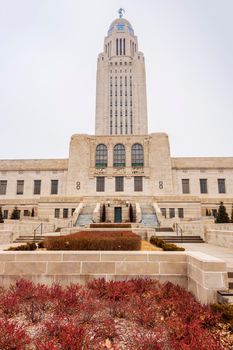 Lincoln, Nebraska - State Capitol Building. Lincoln, Nebraska, USA.