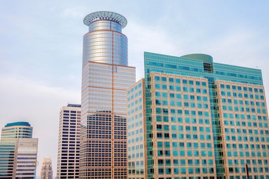 Skyscrapers in Minneapolis. Minneapolis, Minnesota, USA.