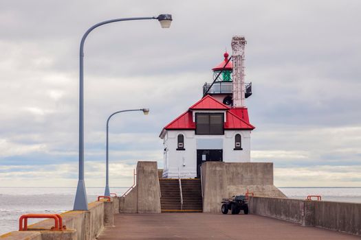Duluth Harbor South Breakwater Outer Lighthouse. Duluth, Minnesota, USA.