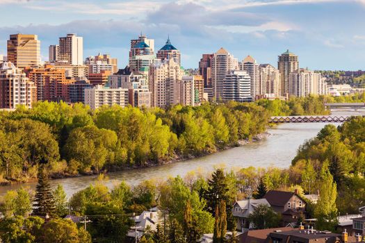 Calgary - panorama of the city. Calgary, Alberta, Canada.