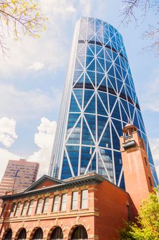 Old and new architecture of Calgary. Calgary, Alberta, Canada.
