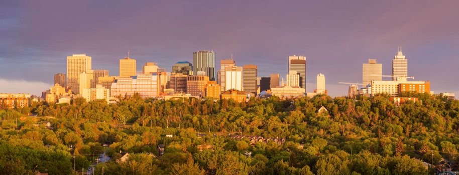 Rainbow over Edmonton. Edmonton, Alberta, Canada.