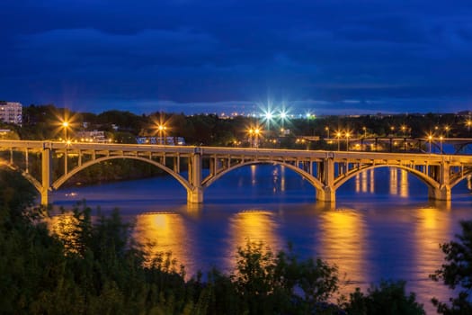 South Saskatchewan River in Saskatoon . Saskatoon, Saskatchewan, Canada.