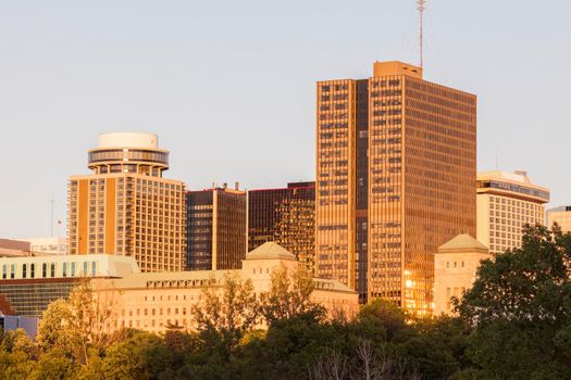 Architecture of Ottawa at sunset. Ottawa, Ontario, Canada.