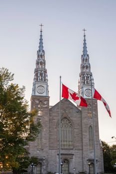 Notre Dame Cathedral Basilica in Ottawa. Ottawa, Ontario, Canada.