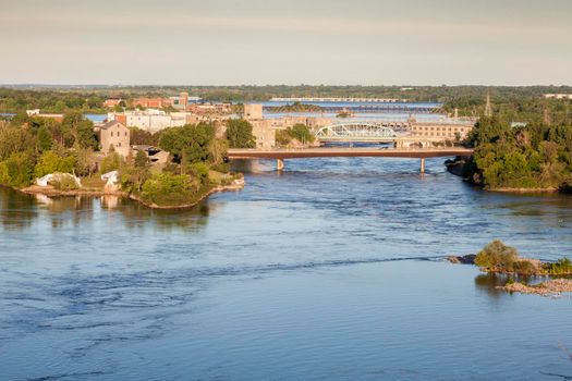 Bridges on Ottawa River between Ottawa and Gatineau. Ottawa, Ontario, Canada.