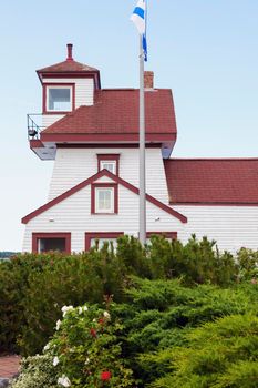 Fort Point Lighthouse in Liverpool, Nova Scotia. Nova Scotia, Canada.