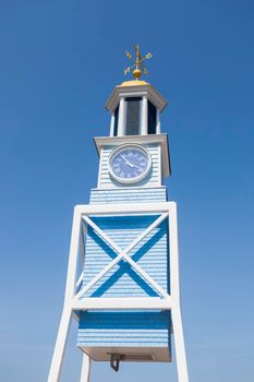 Small clock tower in the port of Halifax. Halifax, Nova Scotia, Canada.
