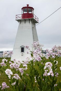 Jerome Point Lighthouse in Nova Scotia. Nova Scotia, Canada.