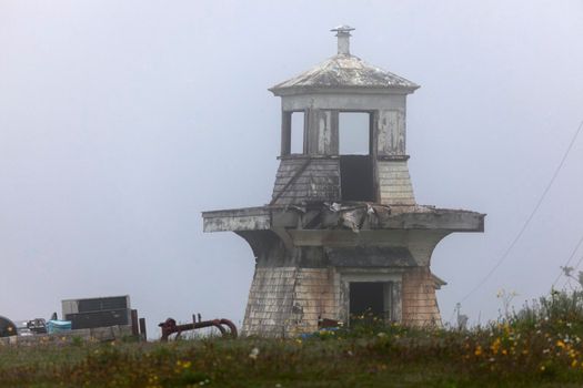 L'Ardoise Harbor Rear Lighthouse in Nova Scotia. Nova Scotia, Canada.
