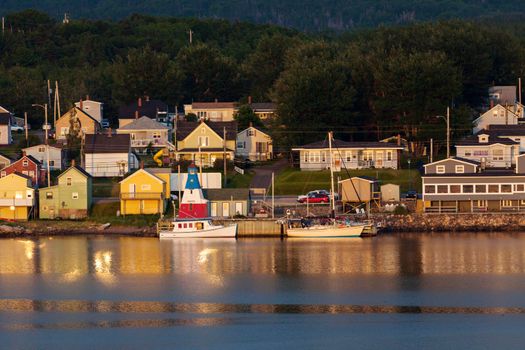 Panorama of Cheticamp, Nova Scotia. Cheticamp, Nova Scotia, Canada.
