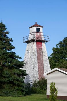 Indian Point Range Front Lighthouse in New Brunswick. New Brunswick, Canada.