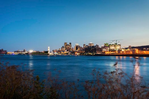 Panorama of Montreal at night. Montreal, Quebec, Canada.