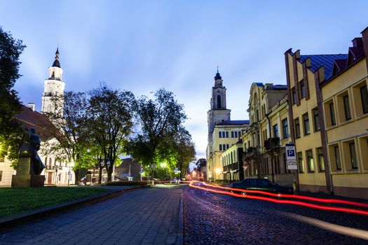 Vytautas the Great Church and the town hall. Kaunas, Lithuania.