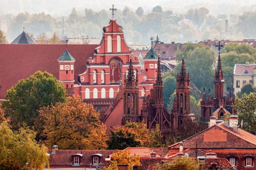 St Anne and Bernadine Churches in Vilnius. Vilnius, Lithuania.