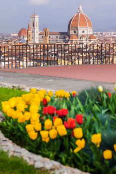 Dome of Santa Maria del Fiore in Florence. Florence, Tuscany, Italy.