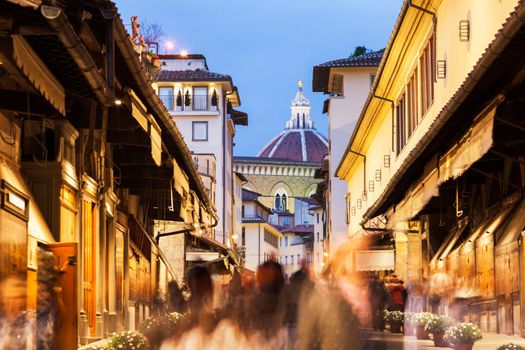 Ponte Vecchio and Florence Cathedral. Florence, Tuscany, Italy