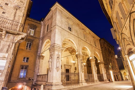 Old town in Siena at night. Siena, Tuscany, Italy.