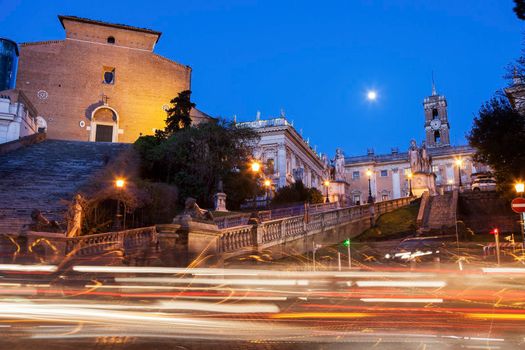 Rome City Hall at night. Rome, Lazio, Italy.