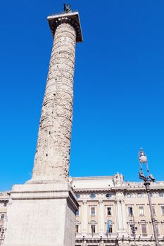 Colonna Square and Column of Marcus Aurelius. Rome, Lazio, Italy.