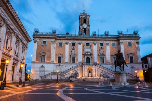Rome City Hall at night. Rome, Lazio, Italy.