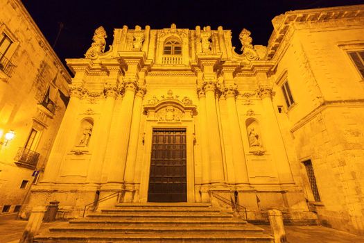 Old church in the center of Lecce. Lecce, Apulia, Italy