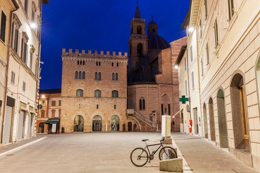 Architecture of Foligno at dawn. Foligno, Umbria, Italy. 